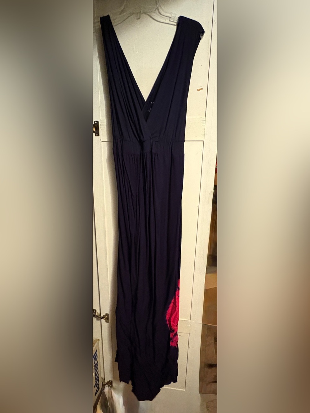 Liz Lange Maternity Dark Navy Maxi Dress- Sleek Stretch Jersey